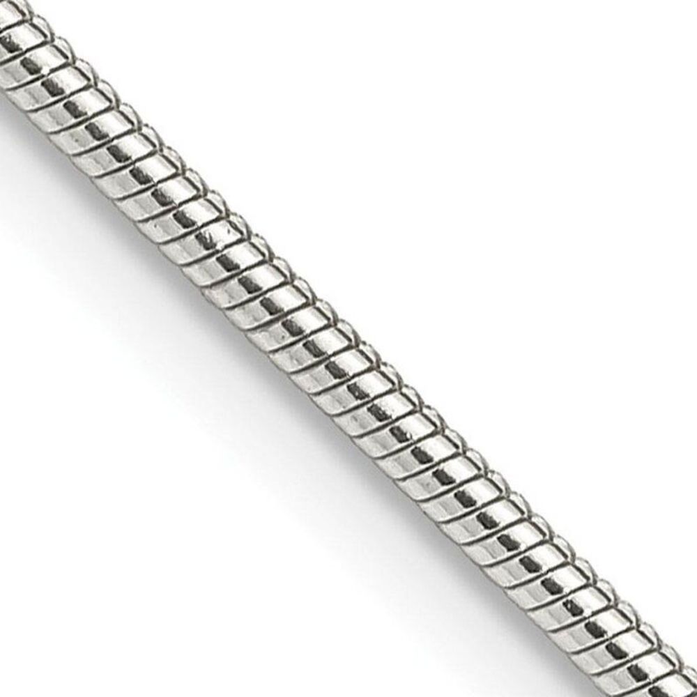 1.5mm Sterling Silver, Round Solid Snake Chain Bracelet, 7 Inch